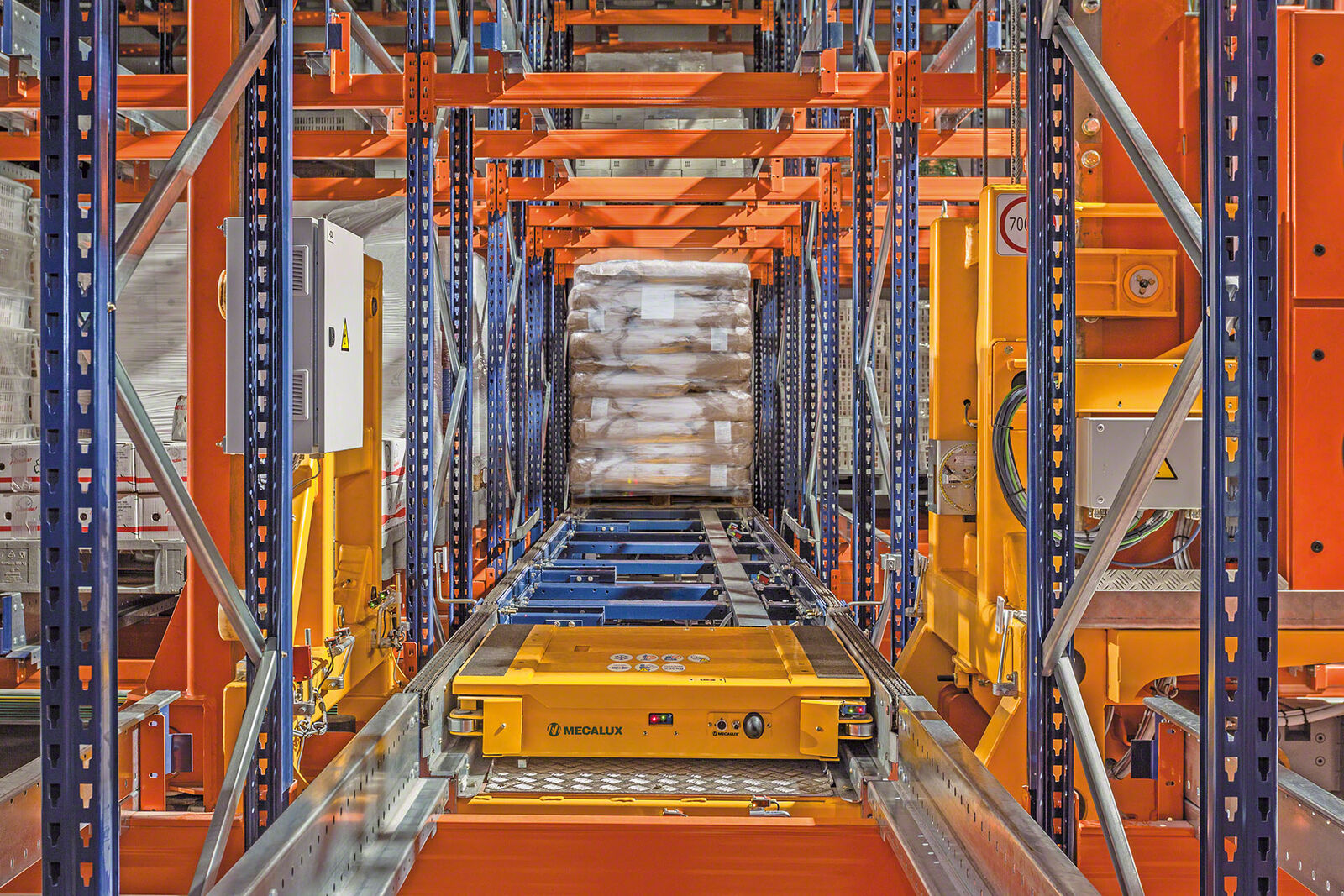AS/RS storage channels in Sacramento warehouse
