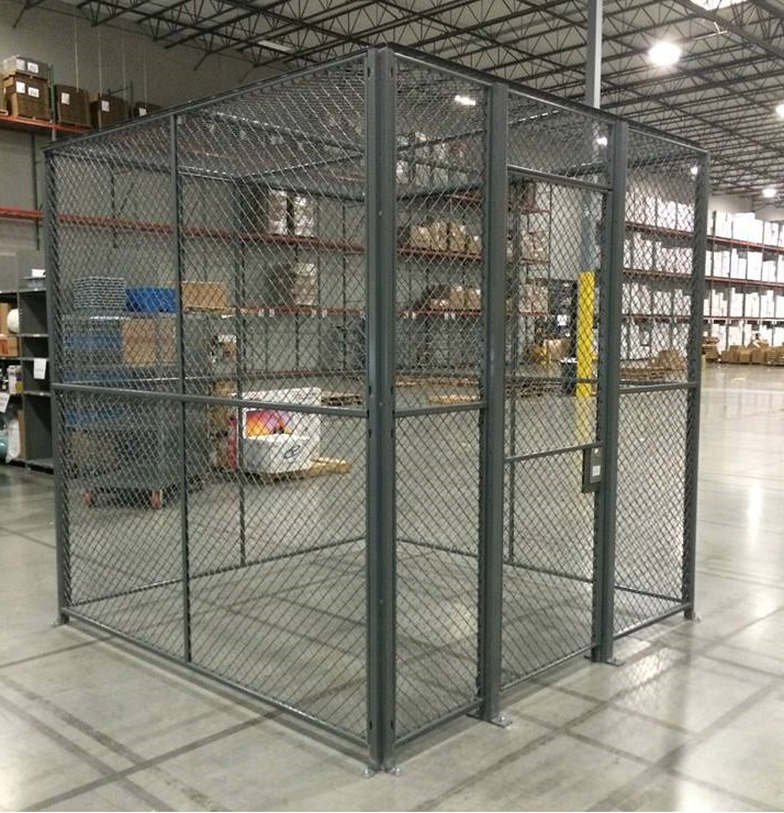 Large wire partition enclosure in Charlotte warehouse